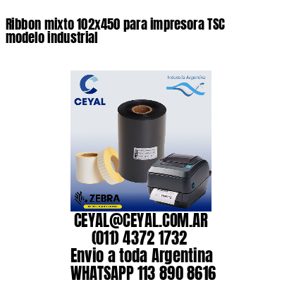 Ribbon mixto 102×450 para impresora TSC modelo industrial