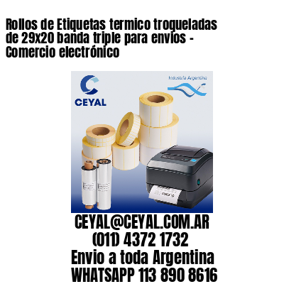 Rollos de Etiquetas termico troqueladas de 29×20 banda triple para envios – Comercio electrónico