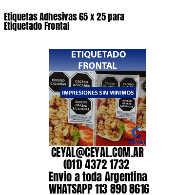 Etiquetas Adhesivas 65 x 25 para Etiquetado Frontal