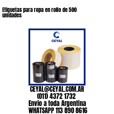 Etiquetas para ropa en rollo de 500 unidades