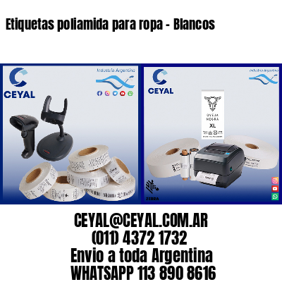 Etiquetas poliamida para ropa – Blancos