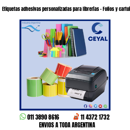 Etiquetas adhesivas personalizadas para librerías – Folios y cartuinas
