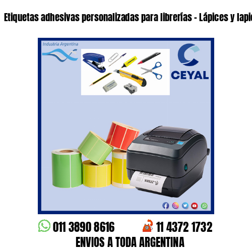 Etiquetas adhesivas personalizadas para librerías – Lápices y lapiceras