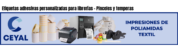 Etiquetas adhesivas personalizadas para librerías - Pinceles y temperas