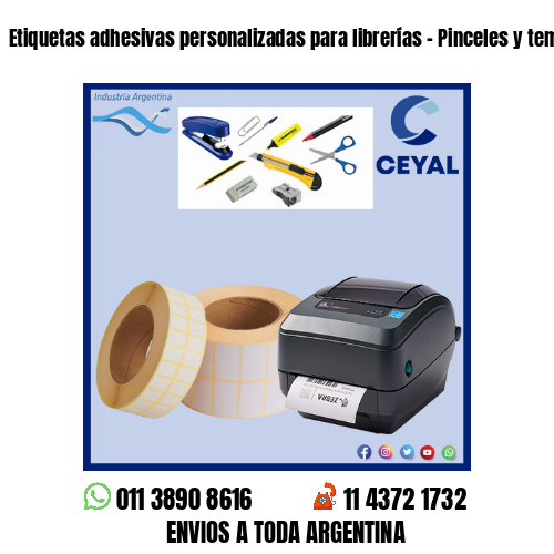 Etiquetas adhesivas personalizadas para librerías – Pinceles y temperas