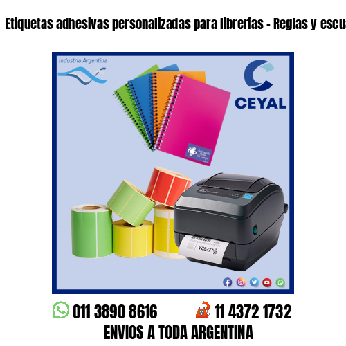 Etiquetas adhesivas personalizadas para librerías – Reglas y escuadras