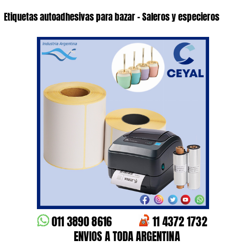 Etiquetas autoadhesivas para bazar – Saleros y especieros