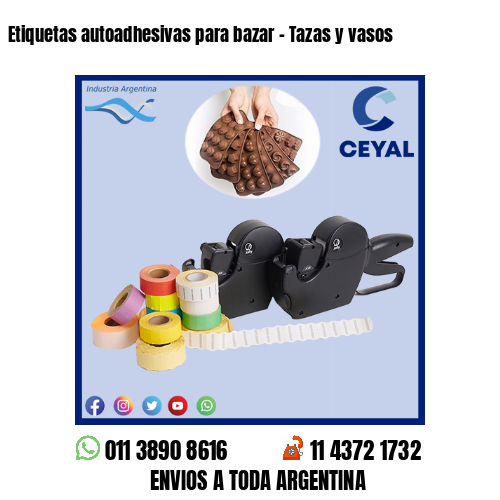 Etiquetas autoadhesivas para bazar – Tazas y vasos