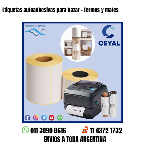 Etiquetas autoadhesivas para bazar – Termos y mates