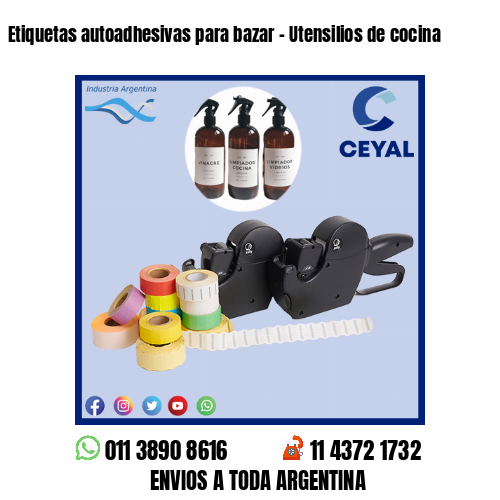 Etiquetas autoadhesivas para bazar – Utensilios de cocina