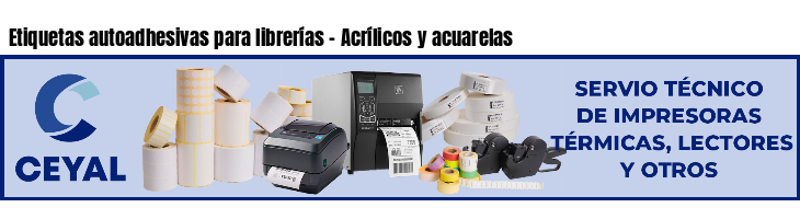 Etiquetas autoadhesivas para librerías - Acrílicos y acuarelas