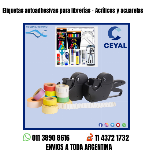 Etiquetas autoadhesivas para librerías – Acrílicos y acuarelas