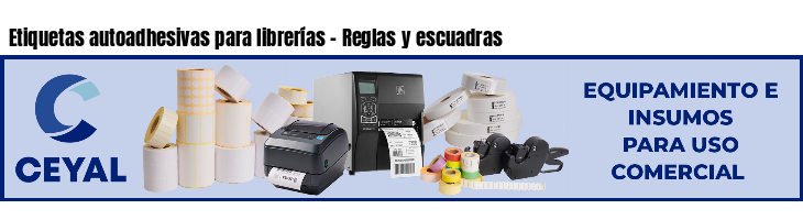 Etiquetas autoadhesivas para librerías - Reglas y escuadras