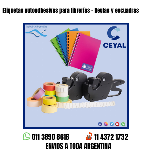 Etiquetas autoadhesivas para librerías – Reglas y escuadras