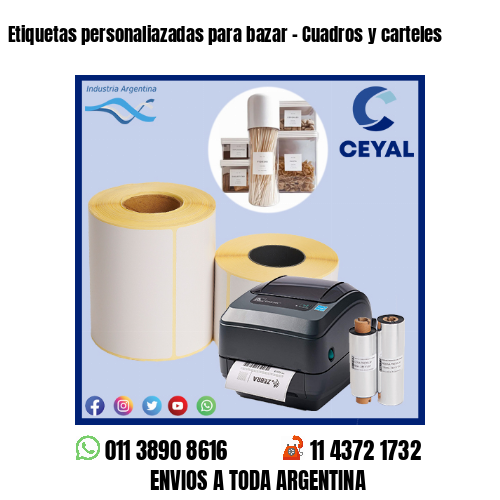Etiquetas personaliazadas para bazar – Cuadros y carteles