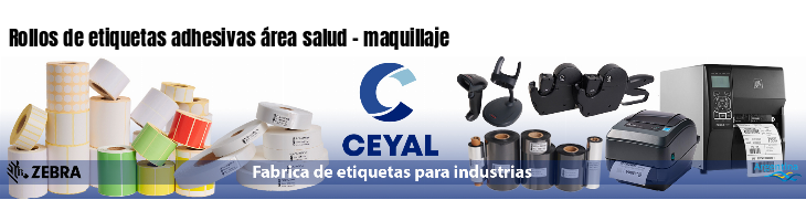 Rollos de etiquetas adhesivas área salud - maquillaje