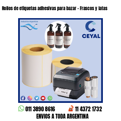 Rollos de etiquetas adhesivas para bazar – Frascos y latas