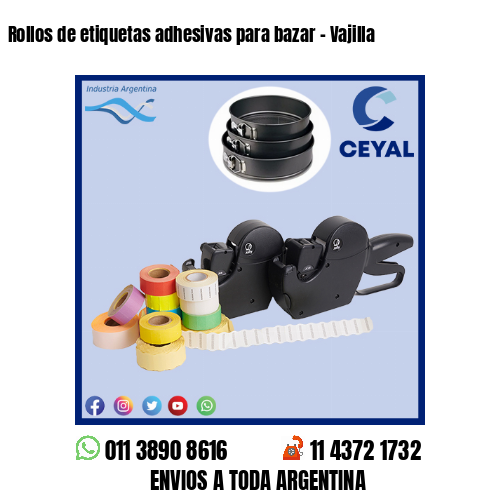 Rollos de etiquetas adhesivas para bazar – Vajilla