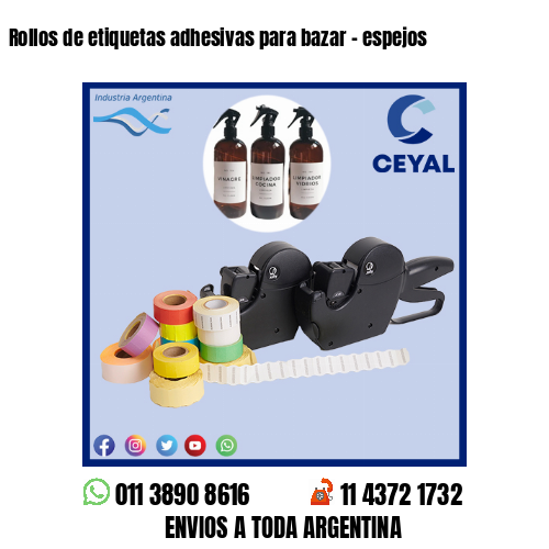 Rollos de etiquetas adhesivas para bazar – espejos
