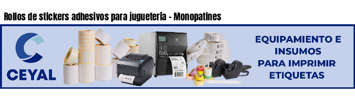 Rollos de stickers adhesivos para juguetería - Monopatines