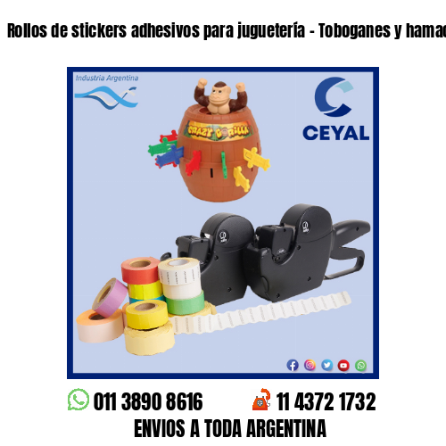 Rollos de stickers adhesivos para juguetería – Toboganes y hamacas
