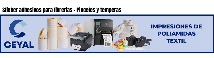 Sticker adhesivos para librerías - Pinceles y temperas