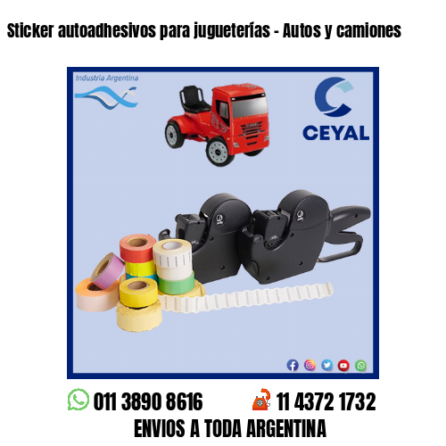 Sticker autoadhesivos para jugueterías – Autos y camiones