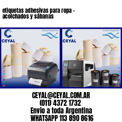etiquetas adhesivas para ropa – acolchados y sábanas