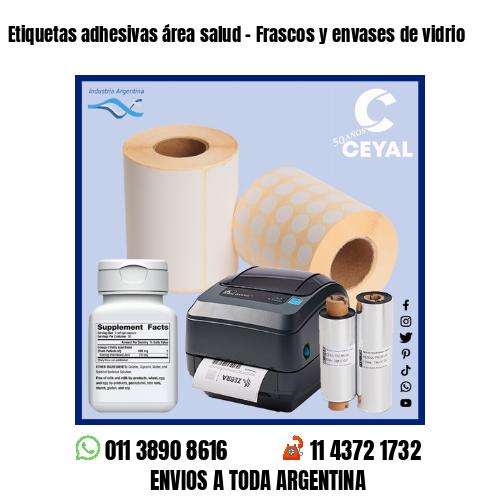 Etiquetas adhesivas área salud – Frascos y envases de vidrio