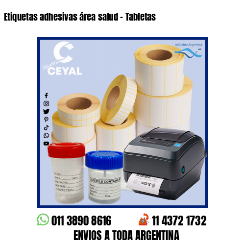 Etiquetas adhesivas área salud – Tabletas