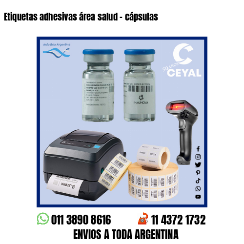 Etiquetas adhesivas área salud – cápsulas