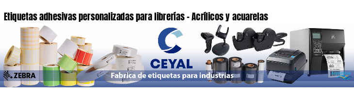 Etiquetas adhesivas personalizadas para librerías - Acrílicos y acuarelas