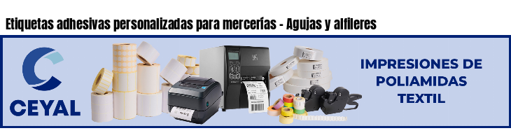 Etiquetas adhesivas personalizadas para mercerías - Agujas y alfileres