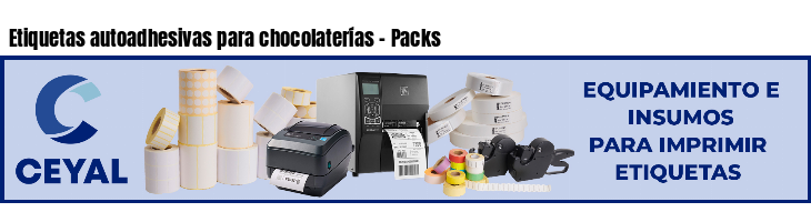 Etiquetas autoadhesivas para chocolaterías - Packs