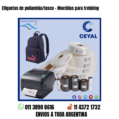 Etiquetas de poliamida/fasco – Mochilas para trekking