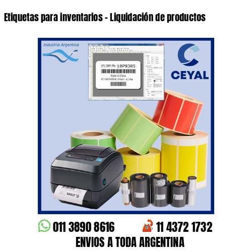 Etiquetas para inventarios – Liquidación de productos