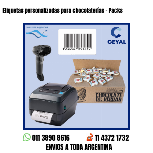 Etiquetas personalizadas para chocolaterías – Packs