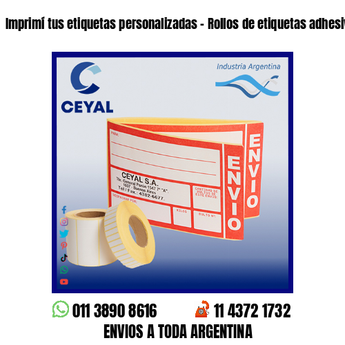 Imprimí tus etiquetas personalizadas – Rollos de etiquetas adhesivas