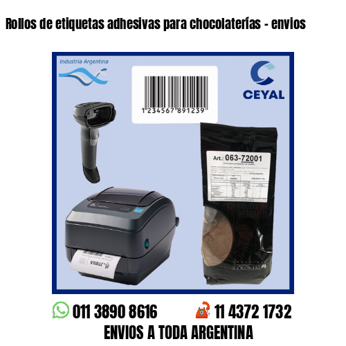 Rollos de etiquetas adhesivas para chocolaterías – envios