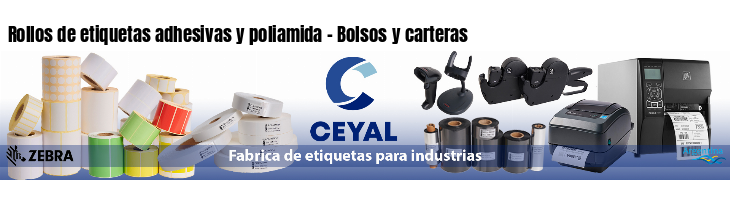 Rollos de etiquetas adhesivas y poliamida - Bolsos y carteras