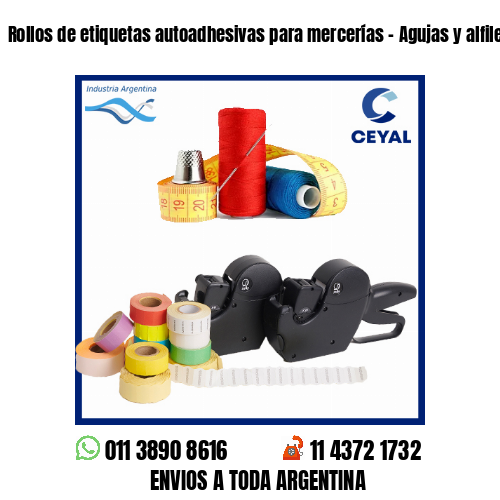 Rollos de etiquetas autoadhesivas para mercerías – Agujas y alfileres