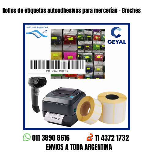 Rollos de etiquetas autoadhesivas para mercerías – Broches