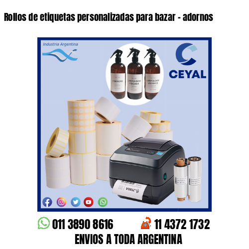 Rollos de etiquetas personalizadas para bazar – adornos