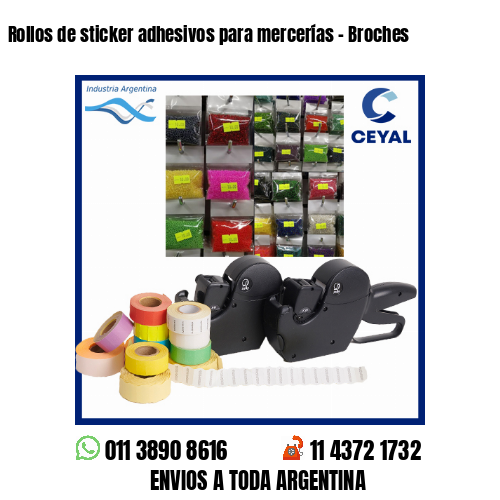 Rollos de sticker adhesivos para mercerías – Broches