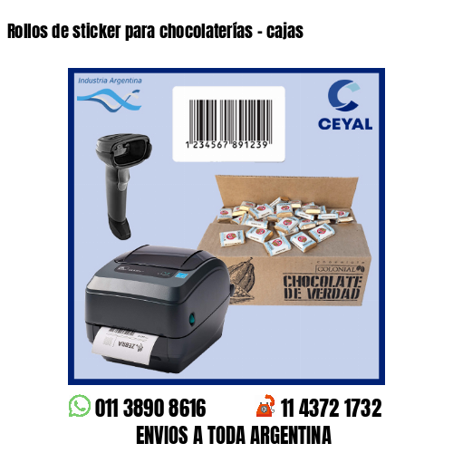 Rollos de sticker para chocolaterías – cajas