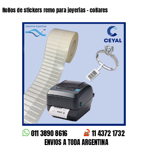 Rollos de stickers remo para joyerías – collares