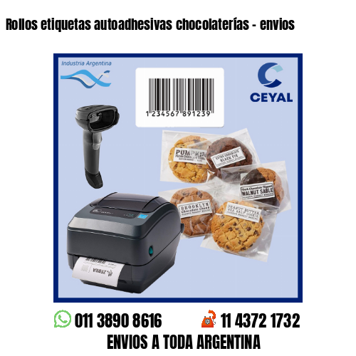 Rollos etiquetas autoadhesivas chocolaterías – envios