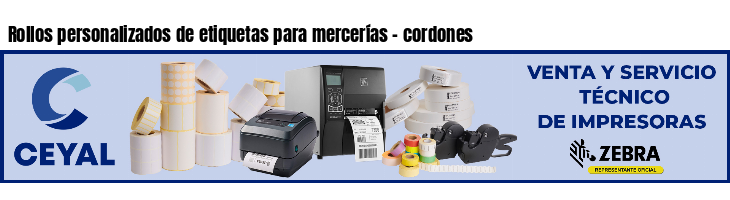 Rollos personalizados de etiquetas para mercerías - cordones