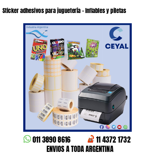 Sticker adhesivos para juguetería – Inflables y piletas