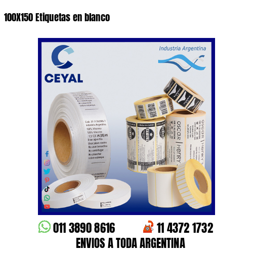 100X150 Etiquetas en blanco